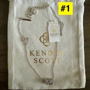 Kendra Scott “Ever” Platinum Silver Drusy Necklace